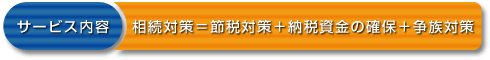 相続対策=節税対策+納税資金の確保+相続対策